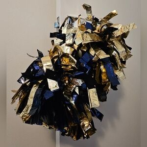Pepco blue & gold glitter Pom poms cheerleading / Halloween